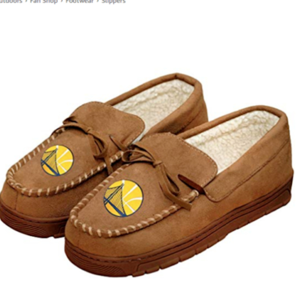 NBA Golden State Warriors Moccasin Slipper Tan